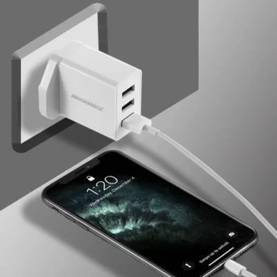 Rockrose Casa Q3 Triple Port 30W Max QC 3.0 Power Adapter &ndash; White